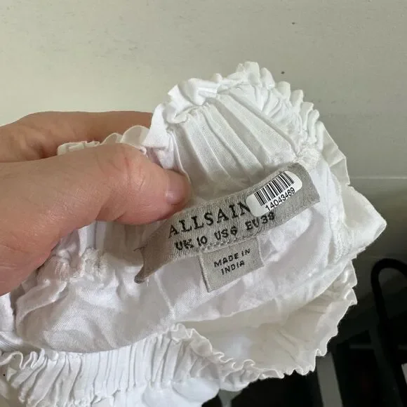 AllSaints Women’s White 6 Prim Broderie Dress - Picture 6 of 6